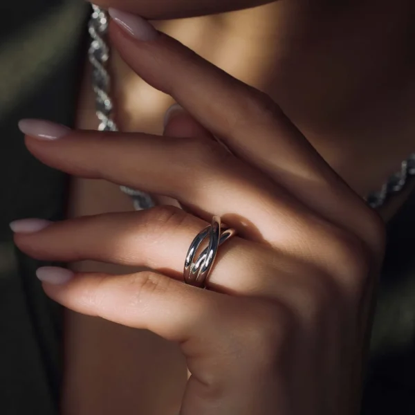 Bibbiena Poppi Casentino 925 Sterling Silber Dreifaltigkeitsring