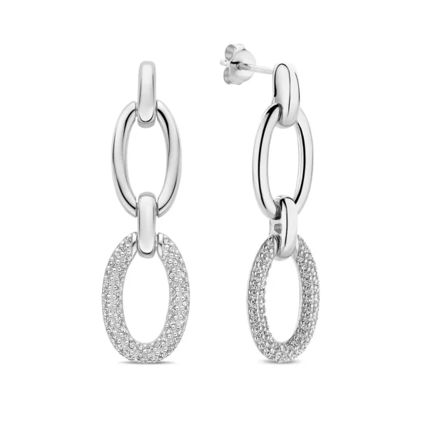 Bibbiena Poppi Clara 925 Sterling Silber Ohrringe mit Zirkonia Steinen