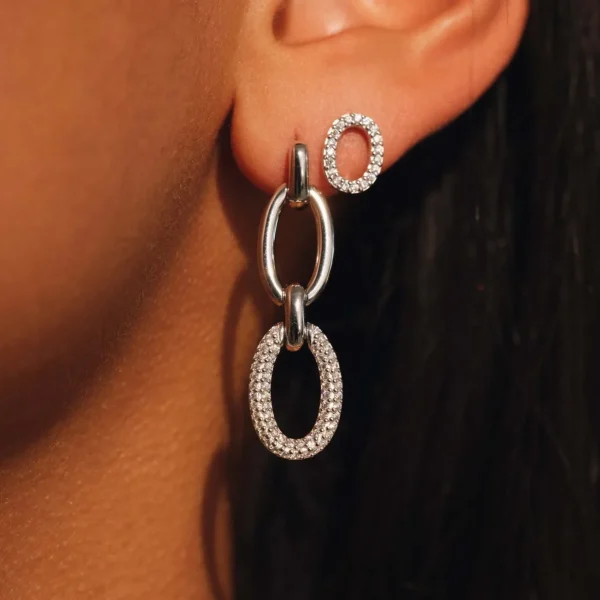 Bibbiena Poppi Clara 925 Sterling Silber Ohrringe mit Zirkonia Steinen