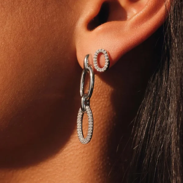Bibbiena Poppi Clara 925 Sterling Silber Ohrringe mit Zirkonia Steinen