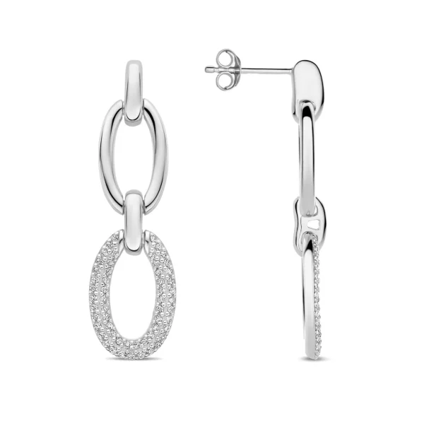 Bibbiena Poppi Clara 925 Sterling Silber Ohrringe mit Zirkonia Steinen