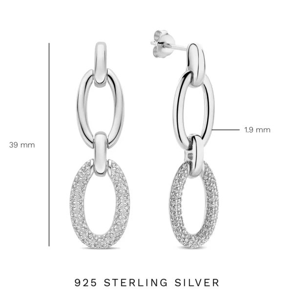 Bibbiena Poppi Clara 925 Sterling Silber Ohrringe mit Zirkonia Steinen