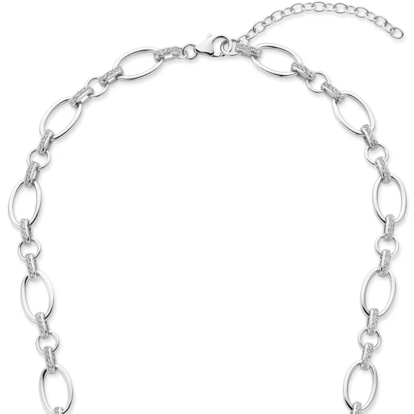 Bibbiena Poppi Clara te 925 Sterling Silber Gliederkette mit Zirkoniasteinen