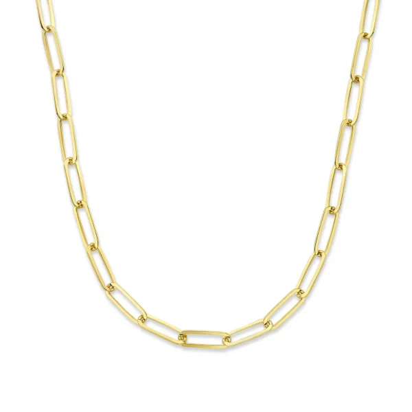 Bibbiena Poppi Felice 925er Sterlingsilber vergoldetes Gliedercollier mit 14 Karat Goldplattierung