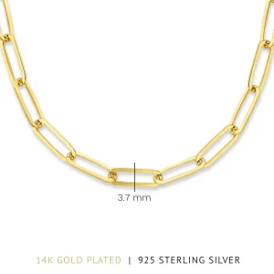 Bibbiena Poppi Felice 925er Sterlingsilber vergoldetes Gliedercollier mit 14 Karat Goldplattierung