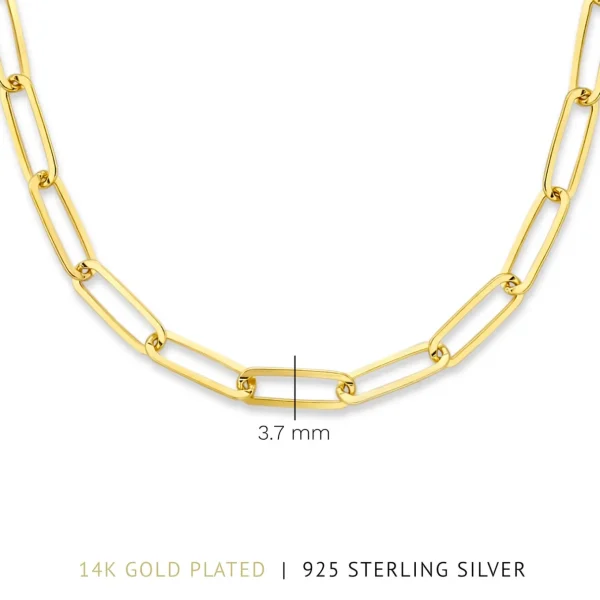 Bibbiena Poppi Felice 925er Sterlingsilber vergoldetes Gliedercollier mit 14 Karat Goldplattierung