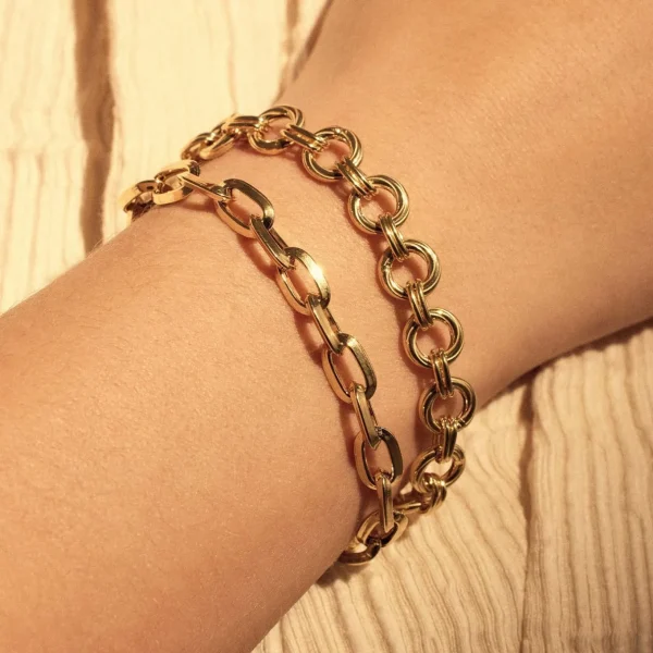 Bibbiena Poppi Lucia 925 Sterling Silber vergoldetes Gliederarmband