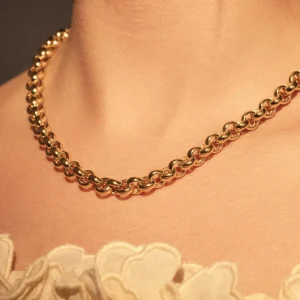 Bibbiena Poppi Lucy 925 Sterlingsilber vergoldetes Gliedercollier