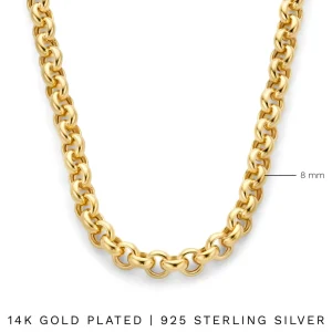 Bibbiena Poppi Lucy 925 Sterlingsilber vergoldetes Gliedercollier