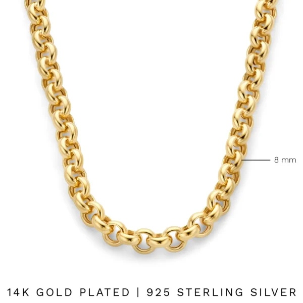 Bibbiena Poppi Lucy 925 Sterlingsilber vergoldetes Gliedercollier