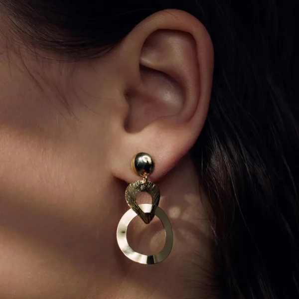 Bibbiena Poppi Madonna 925er Sterlingsilber vergoldet Tropfenohrringe mit 14 Karat Vergoldung