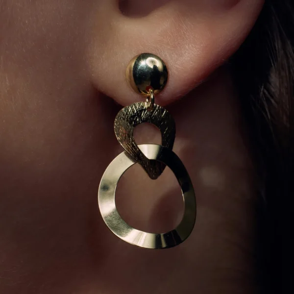 Bibbiena Poppi Madonna 925er Sterlingsilber vergoldet Tropfenohrringe mit 14 Karat Vergoldung