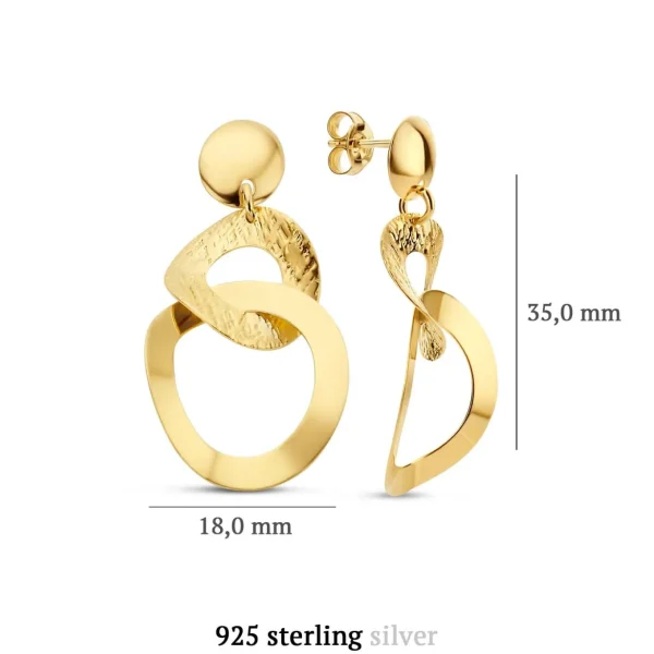 Bibbiena Poppi Madonna 925er Sterlingsilber vergoldet Tropfenohrringe mit 14 Karat Vergoldung