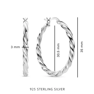 Bibbiena Poppi Viviana 925 Sterling Silber Ohrringe mit Drehung