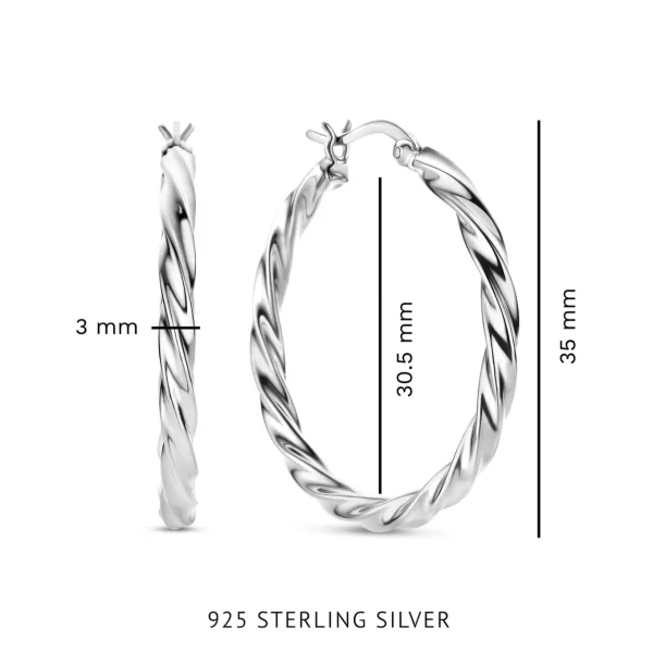 Bibbiena Poppi Viviana 925 Sterling Silber Ohrringe mit Drehung