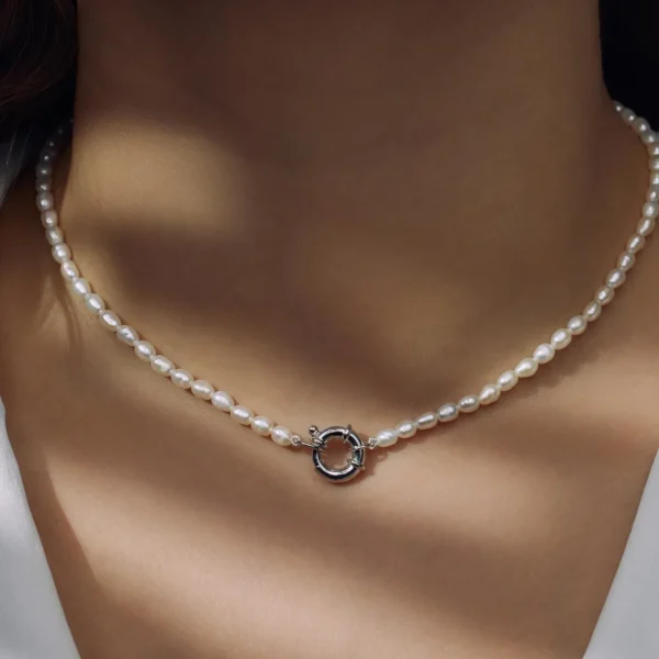 Brioso Cortona Bella 925 Sterling Silber Perlenkette mit Süßwasserperlen