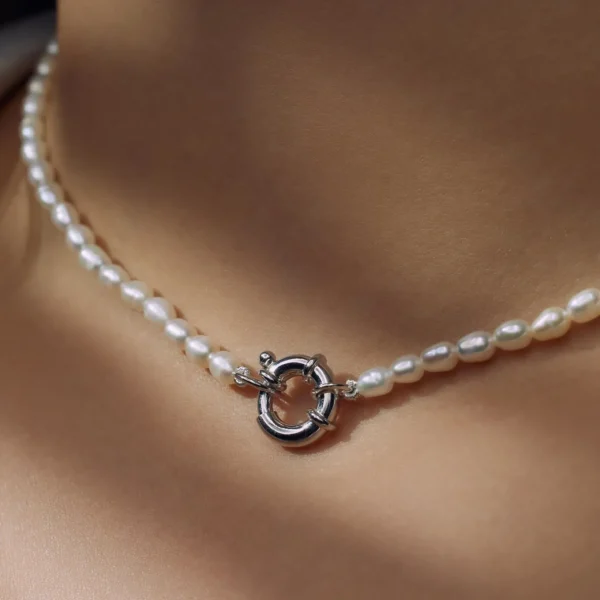 Brioso Cortona Bella 925 Sterling Silber Perlenkette mit Süßwasserperlen