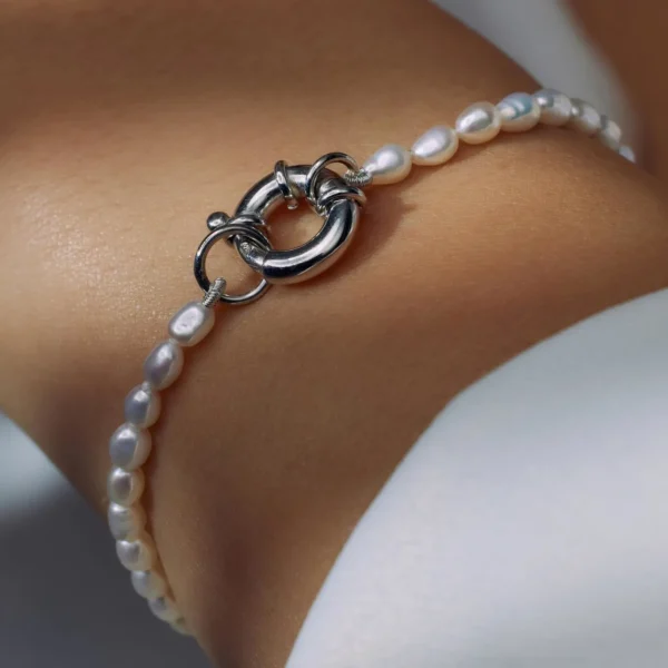 Brioso Cortona Bella 925 Sterling Silber Perlenarmband mit Süßwasserperlen