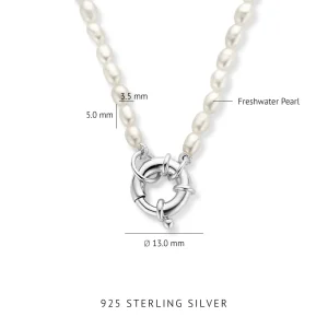 Brioso Cortona Bella 925 Sterling Silber Perlenkette mit Süßwasserperlen