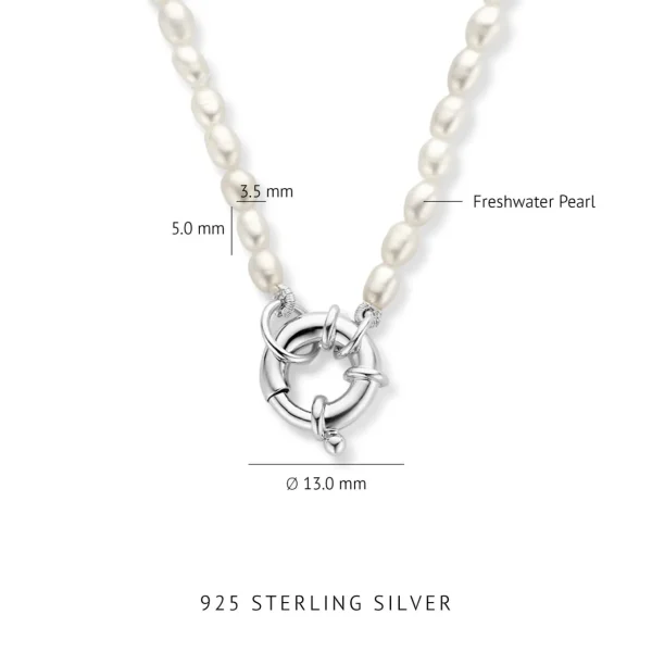Brioso Cortona Bella 925 Sterling Silber Perlenkette mit Süßwasserperlen