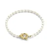Brioso Cortona Bella 925er Sterlingsilber vergoldetes Perlenarmband mit 14 Karat Goldplattierung