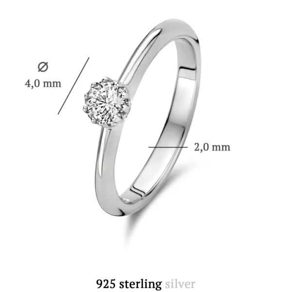 Cento Luci Mila Ring aus 925er Sterlingsilber mit Zirkoniastein