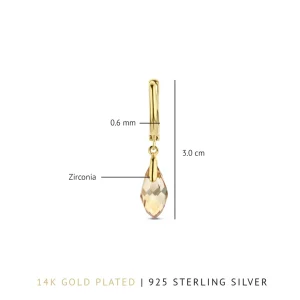 La Sirena Ombrone 925er Sterlingsilber vergoldet Tropfenohrringe mit 14 Karat Vergoldung
