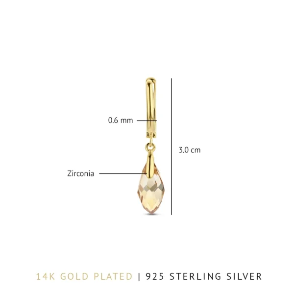 La Sirena Ombrone 925er Sterlingsilber vergoldet Tropfenohrringe mit 14 Karat Vergoldung