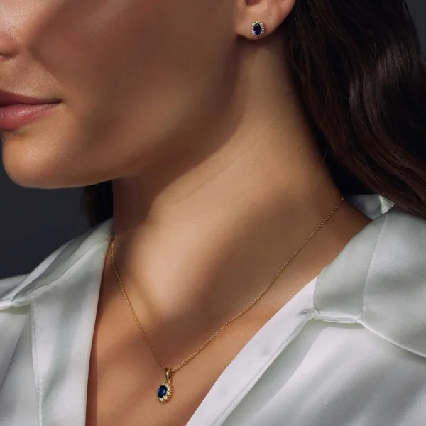 Mia Colore Azure 925 Sterling Silber vergoldete Ohrstecker mit blauem Zirkoniastein
