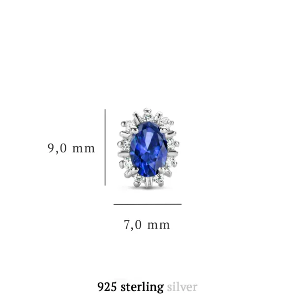 Mia Colore Azure Ohrstecker aus 925er Sterlingsilber mit blauem Zirkoniastein