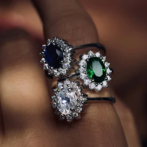 Mia Colore Azure Ring aus 925er Sterlingsilber mit blauem Zirkoniastein
