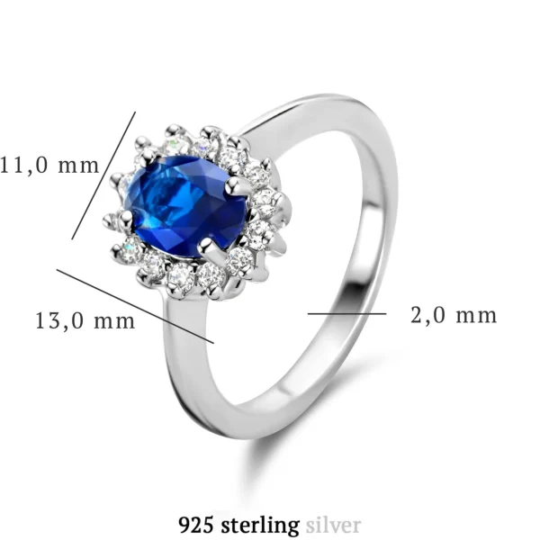 Mia Colore Azure Ring aus 925er Sterlingsilber mit blauem Zirkoniastein
