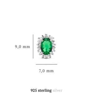 Mia Colore Verdi Ohrstecker aus 925er Sterlingsilber mit grünem Zirkoniastein