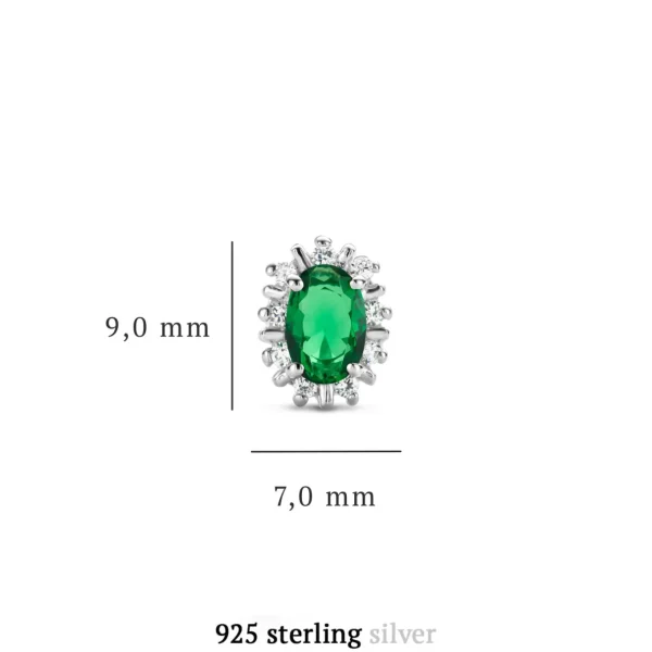 Mia Colore Verdi Ohrstecker aus 925er Sterlingsilber mit grünem Zirkoniastein