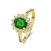 Mia Colore Verdi Ring aus vergoldetem 925er Sterlingsilber mit grünem Zirkoniastein