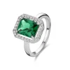 Mia Colore Verdi Ring aus 925er Sterlingsilber mit grünem Zirkoniastein