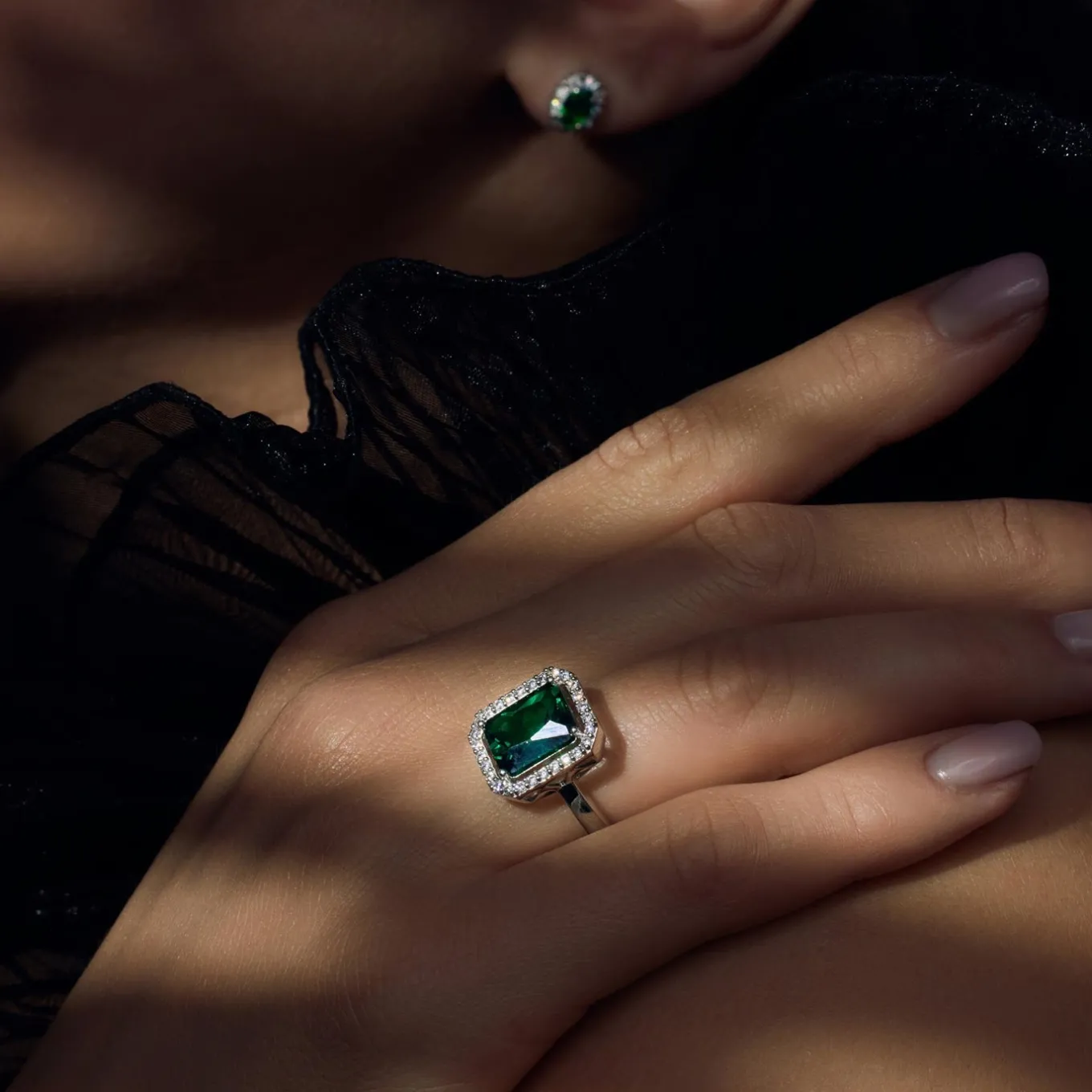 Mia Colore Verdi Ring aus 925er Sterlingsilber mit grünem Zirkoniastein