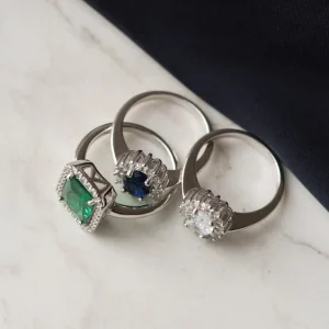 Mia Colore Verdi Ring aus 925er Sterlingsilber mit grünem Zirkoniastein