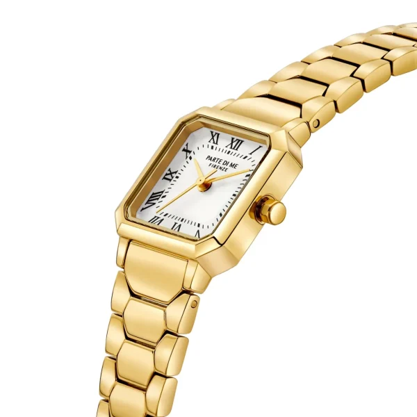 Orologio quadratische Damenuhr goldfarben und Perlmutt