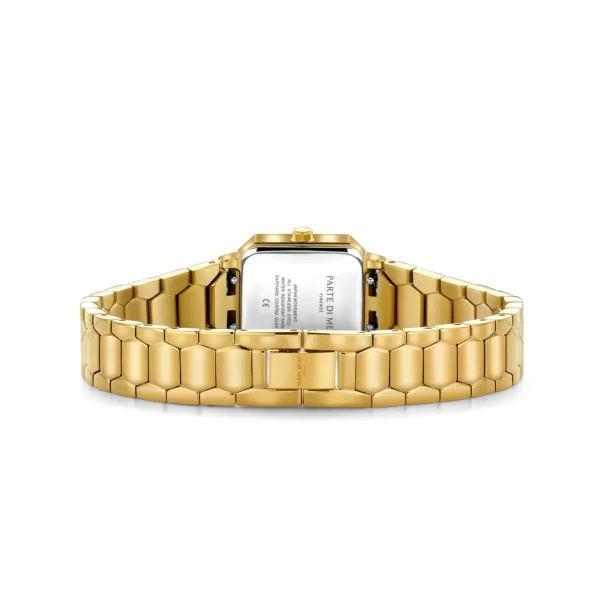 Orologio quadratische Damenuhr goldfarben und dunkelbraun