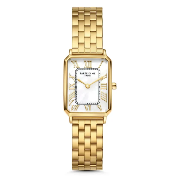 Orologio rechteckige Damenuhr goldfarben und Perlmutt