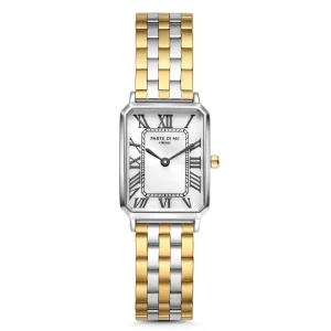 Orologio rechteckige Damenuhr goldfarben und silber