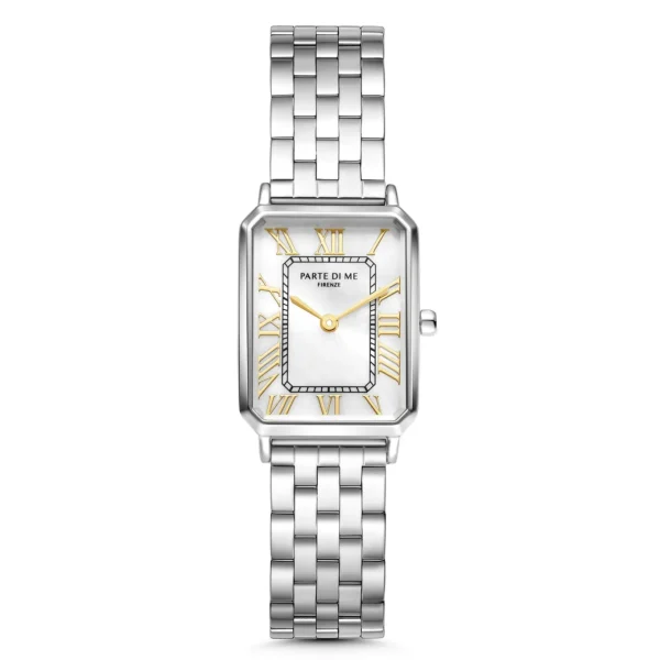 Orologio rechteckige Damenuhr silberfarben