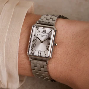 Orologio rechteckige Damenuhr silberfarben
