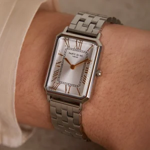 Orologio rechteckige Damenuhr silberfarben