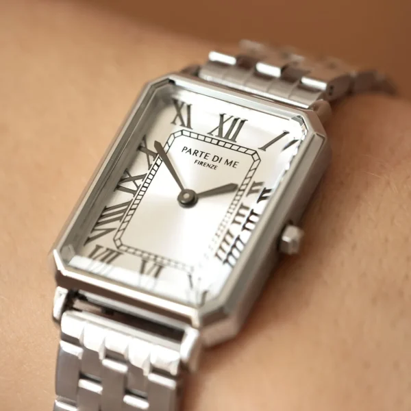 Orologio rechteckige Damenuhr silberfarben