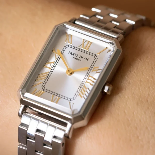 Orologio rechteckige Damenuhr silberfarben