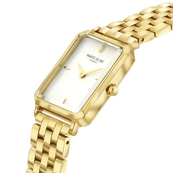 Orologio rechteckige Damenuhr goldfarben und Perlmutt