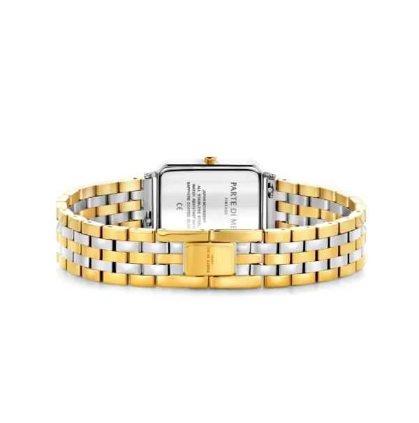 Orologio rechteckige Damenuhr goldfarben und silber