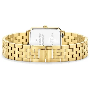Orologio rechteckige Damenuhr goldfarben und Perlmutt